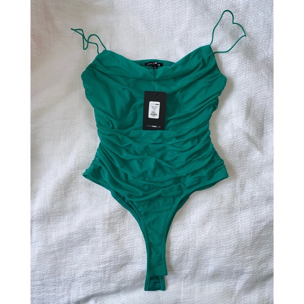 NWT Fashion Nova Jaslyn Mesh Bodysuit - Jade